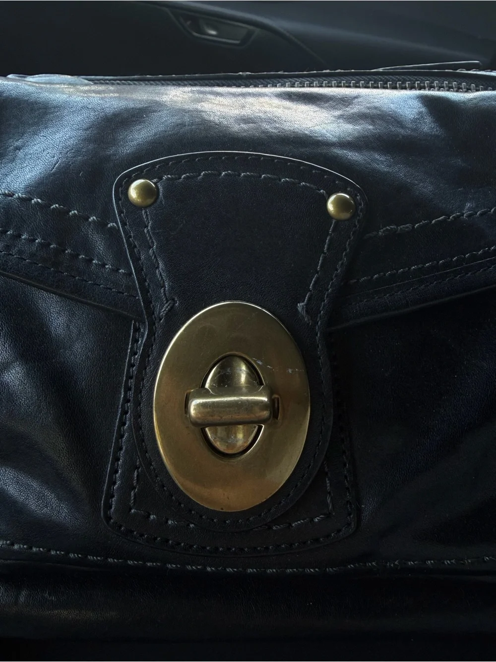 Coach Legacy Luci Dome Satchel Black Leather Brass Hardware Style 11649